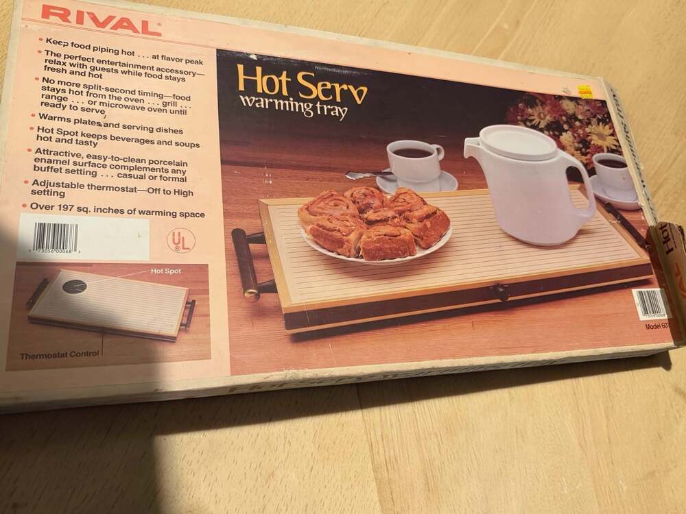 Vintage Rival Hot Serv Warming Tray Model 607